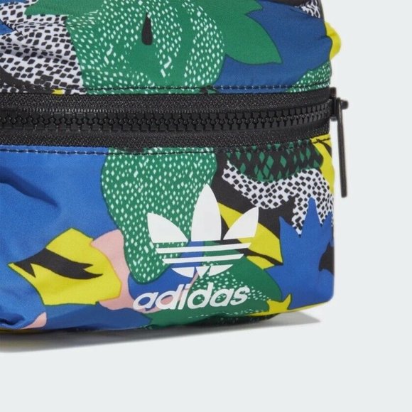 Adidas Mini Backpack W/ Adjustable Straps Multicolor Small Floral Stylish Bag - Picture 8 of 10
